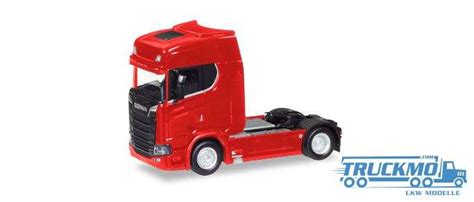 Herpa Scania CS 20 HD V8 Rigid Tractor With Sun Shield Traffic Red