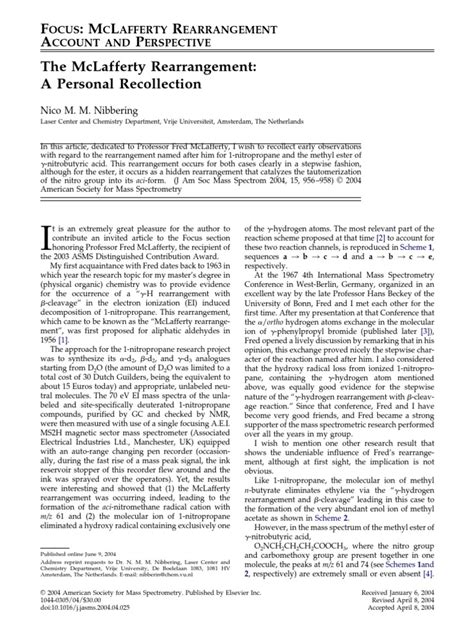 MC Lafferty Rearrangement | PDF | Functional Group | Mass Spectrometry