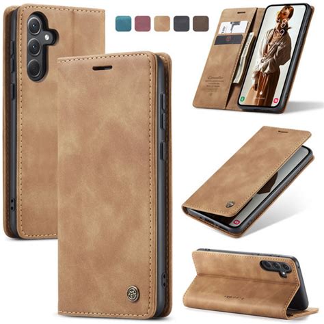 Caseme Samsung Galaxy A Soft Pu Retro Leather Flip Wallet Case Brown