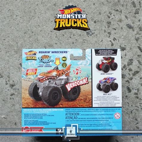 Jual PROMO HOT WHEELS MONSTER TRUCKS ROARIN WRECKERS TIGER SHARK 1 43 JAM SOUNDS TERBARU