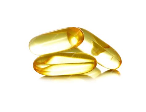 Premium Photo Cod Liver Oil Omega 3 Gel Capsules Isolated On White