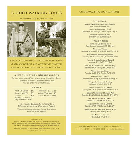 Oakland Cemetery Twilight Tour Brochure Explore Georgia