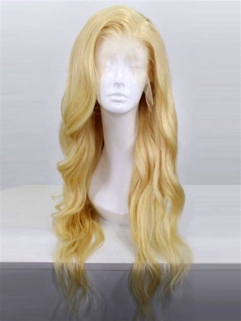 Blonde Lang Wellig Vollspitze Per Cken Echthaar Per Cken Kaufen D Numh
