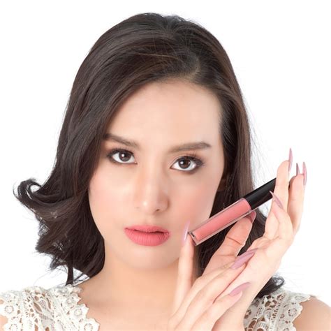 Premium Photo Close Up View Of Beautiful Woman Lips With Nude Lipstick