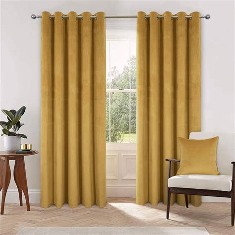 Shop Asha (HOM), Ochre Ready Made Curtains - Curtains Curtains Curtains UK