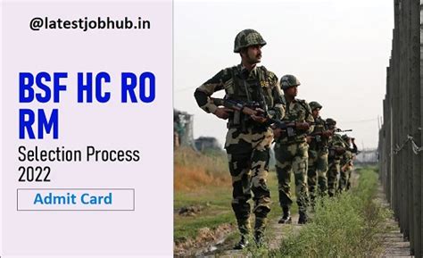 Bsf Head Constable Ro Rm Admit Card August Exam Date