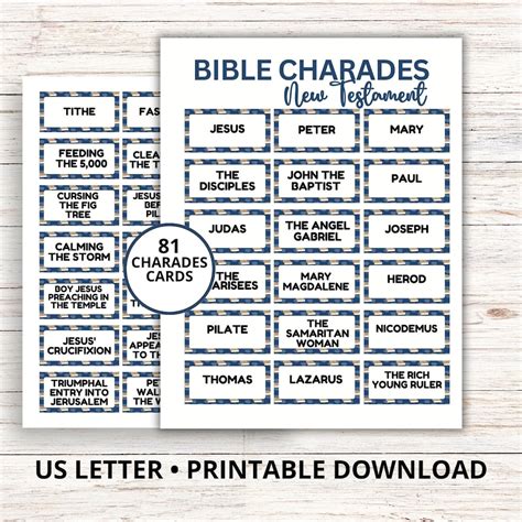 New Testament Bible Charades Game Bible Game For Kids And Adults