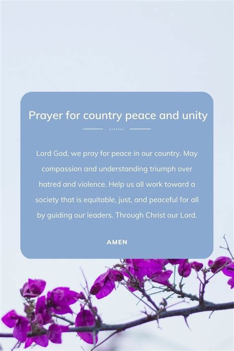 Prayer for country peace and unity | Pray for peace, Prayer for peace ...