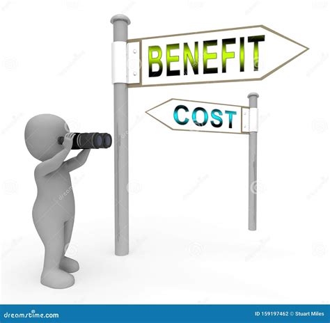 Cost Vs Benefit Signs Mean Comparing Price Against Value 3d