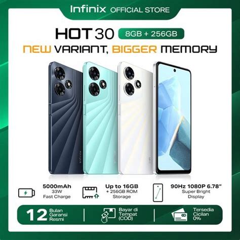 Jual Infinix Hot 30 8 256GB Up To 16GB Extended RAM Helio G88 6 78 FHD 90Hz 50MP AI