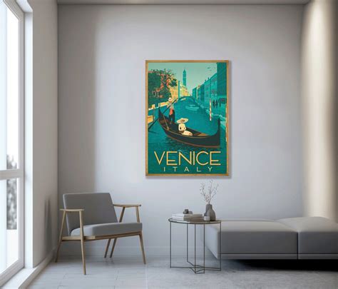 Vintage Venice Travel Poster Digital Art Print Etsy