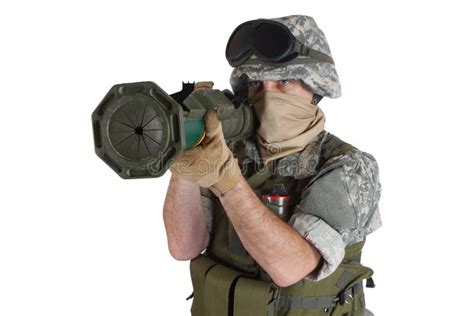 Us Army Soldier With At Rocket Launcher Stock Image Image Of