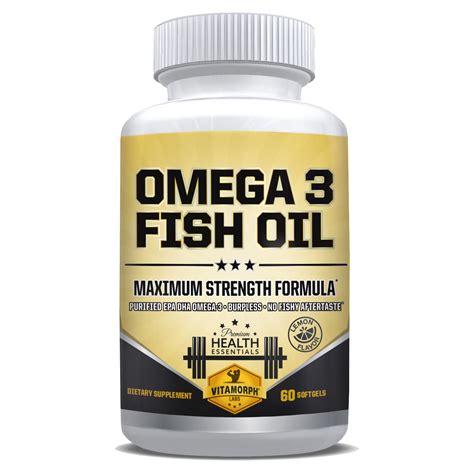 Omega 3 Fish Oil EPA DHA Supplement 60 Capsules Vitamorph Labs