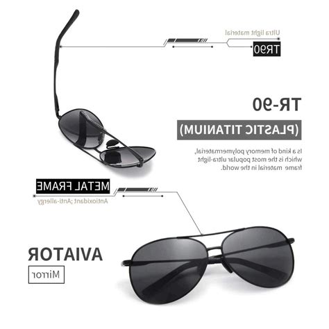 Polarized Sunglasses Aviator Sunglasses for Men -, 1-black-black, Size ...