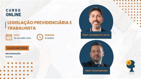 Curso Legisla O Previdenci Ria E Trabalhista Online Sympla