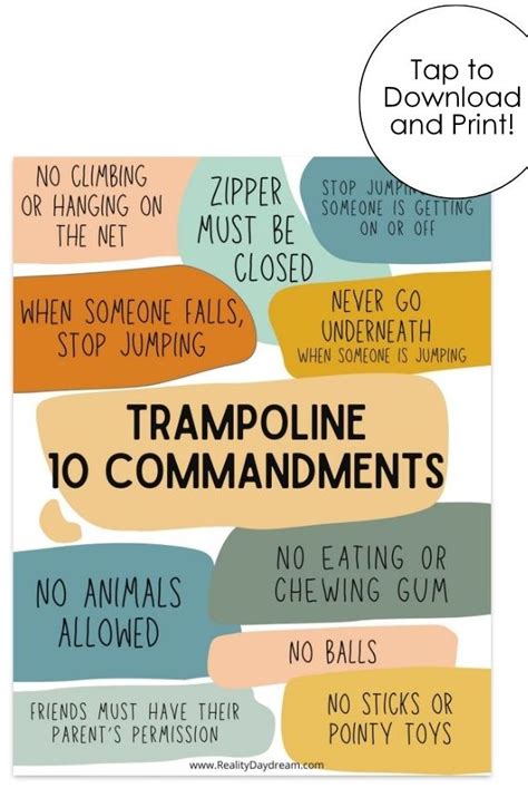 Trampoline Rules - 10 Commandments | Reality Daydream