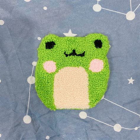 Frog Punch Needle Coaster Froggy Froggie Froggo Green Cute Novelty