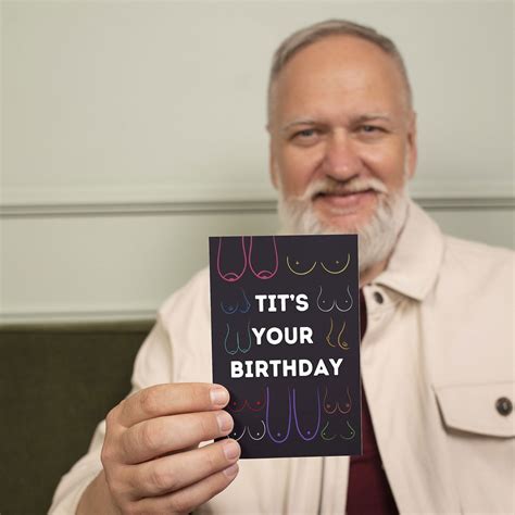 Rude Tits Happy Birthday Greetings Card Lunabuloona