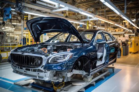 Линия по производству автомобилей сборка автомобиля на конвейерной ...