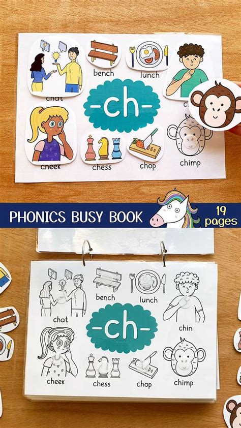 Learning Ch Spelling Rule Phonics Busy Book Printable Phonics Sounds