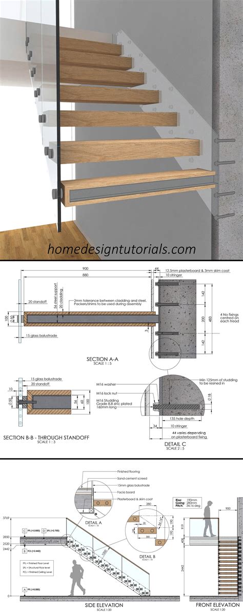 Cantilever Staircase Detail Drawing at Drawing