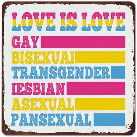 Amazon Mousus Love Is Love Gay Bisexuai Transgender Retro Metal Sign Lgbt Pride Wall