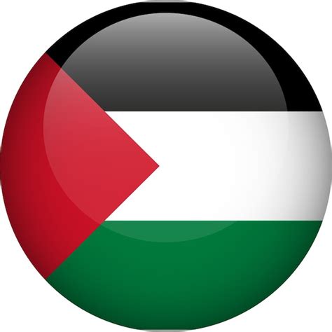 Premium Vector | Palestine flag button round flag of palestine vector flag symbol colors correctly