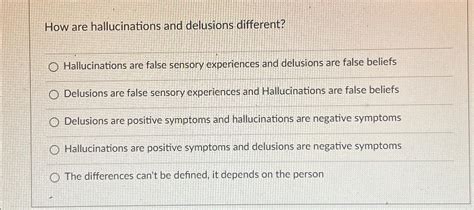 Solved How Are Hallucinations And Delusions Chegg