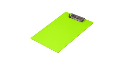 Fluorescent Green Solid Color Clipboard Zazzle