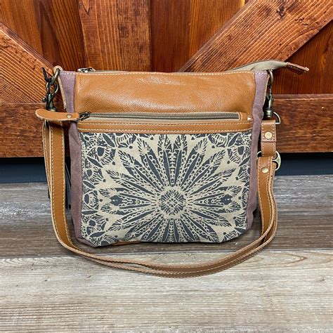 Myra Bag Dizzy Circle Small Crossbody Purse Upcycled Canvas Etsy