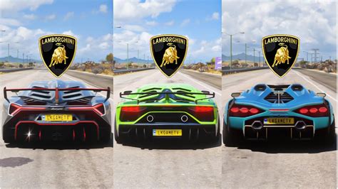 Forza Horizon Drag Race Veneno Vs Aventador Svj Vs Lamborghini Sian