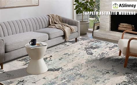 Asiinnsy Tappeto Astratto Tappeto Salotto Moderno Grigio Grande Tappeti