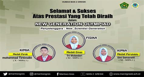 Siswa Man Gresik Raih Medali Di New Generation Olympiad Man Gresik