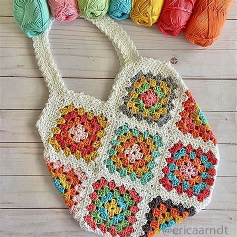 Erica Arndt On Instagram “my Crochet Granny Square Tote Is Live Stop