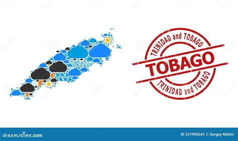 Mappa Del Collage Climatico Dell Isola Di Tobago E Del Distintivo