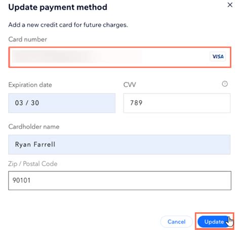 Pricing Plans Updating The Payment Method On A Customer Subscription