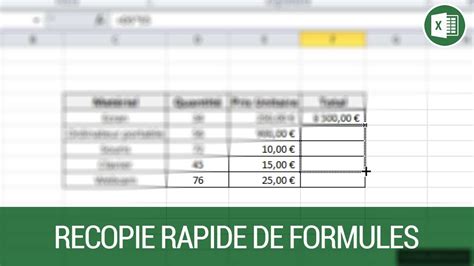 Recopier Rapidement Des Formules Sur Excel YouTube