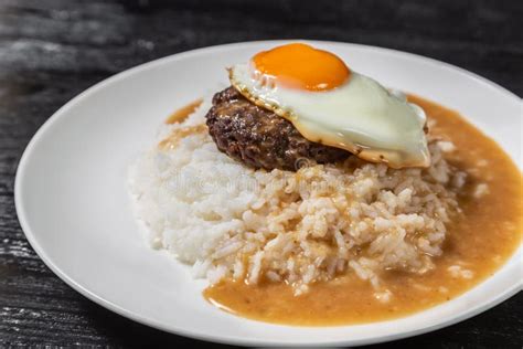 Loco Moco Traditional Hawaiian Cuisine Stock Image Image Of Beef