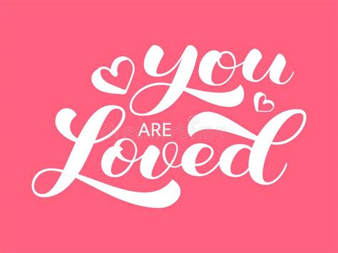 You Are Loved Vector Lettering Card Hand Drawn Illustration Phrase