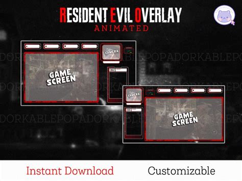 Resident Evil Stream Overlay Animated Set For Twitch Border Webcam Label Panels Stars