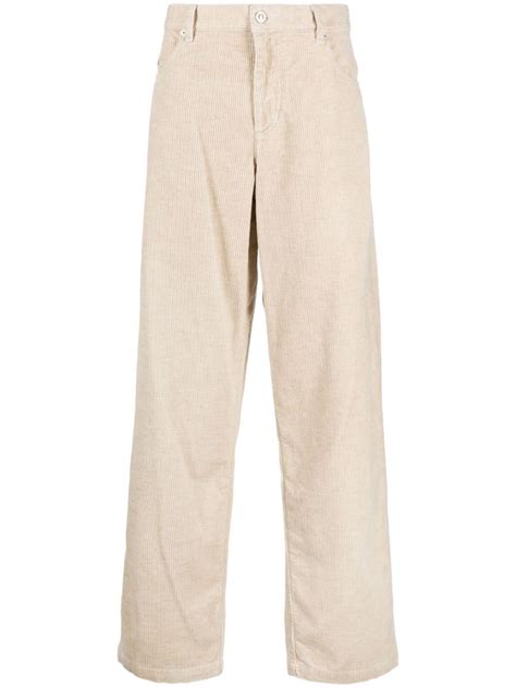 Marant Corduroy Straight Leg Trousers In Natural For Men Lyst