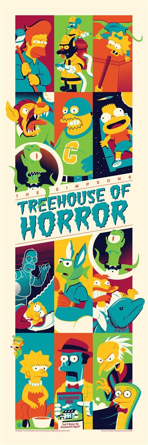 Treehouse Of Horror Poster By Dave Perillo Simpsons Treehouse Of