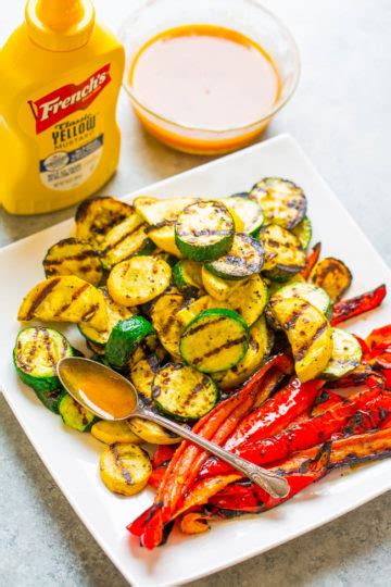 The Best Grilled Vegetables With Honey Mustard Sauce Averie Cooks