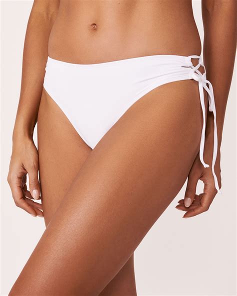 Solid Tie Side Bikini Bottom White La Vie En Rose