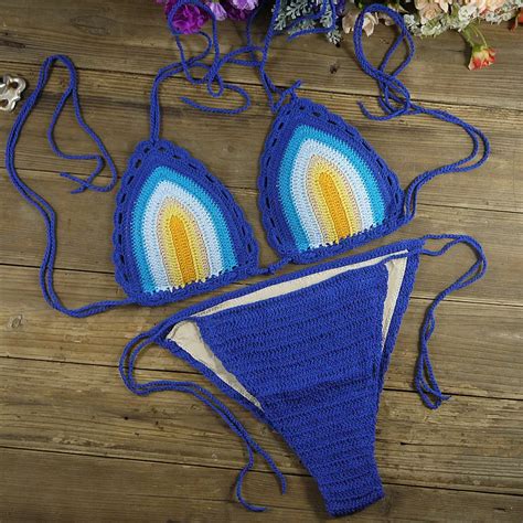 Sexy Handmade Crochet Bikini Set Women Swimsuit Brazilian Bikinis