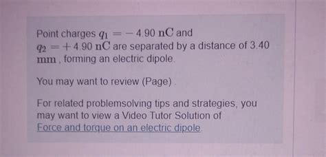 Solved Point Charges Q1 4 90nC And Q2 4 90nC Are Separated Chegg