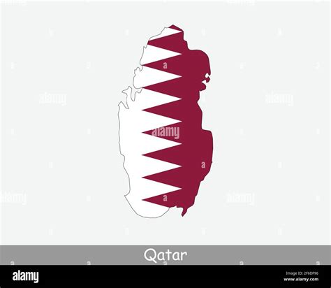 Qatar Flag Map. Map of the State of Qatar with the Qatari national flag ...