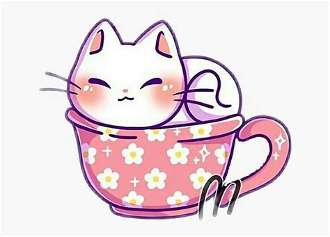 #kawaii #cute #kitty #cat #kitten #teacup #whitecat - Cute Kawaii Cat ...