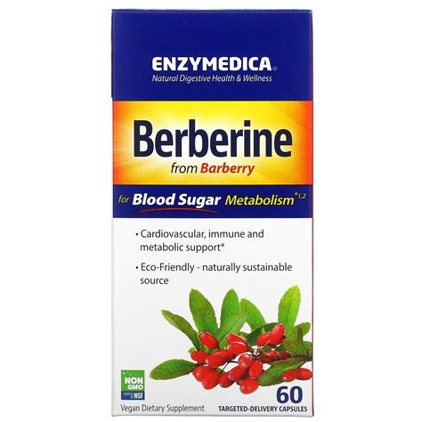 Enzymedica, Berberine for Blood Sugar Metabolism, 60 Targeted-Delivery ...