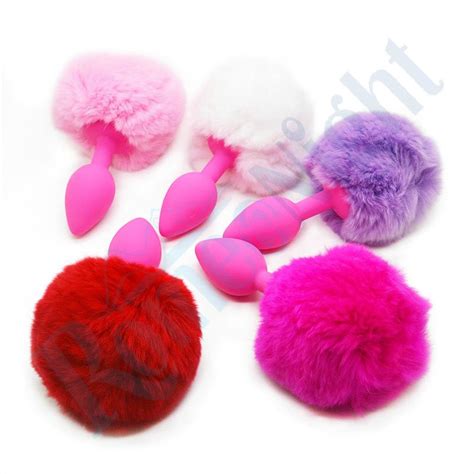 Feather Cute Bunny Tail Silicone Anal Plug Anal Sex Toys Butt Plug Insert Stopper For Women